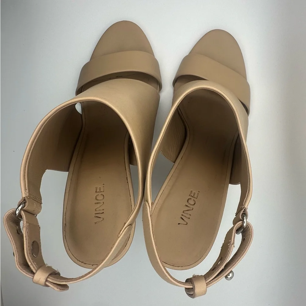 Vince || Karen Women’s Nude Wedge Sandal - Leather‎ Slingback
